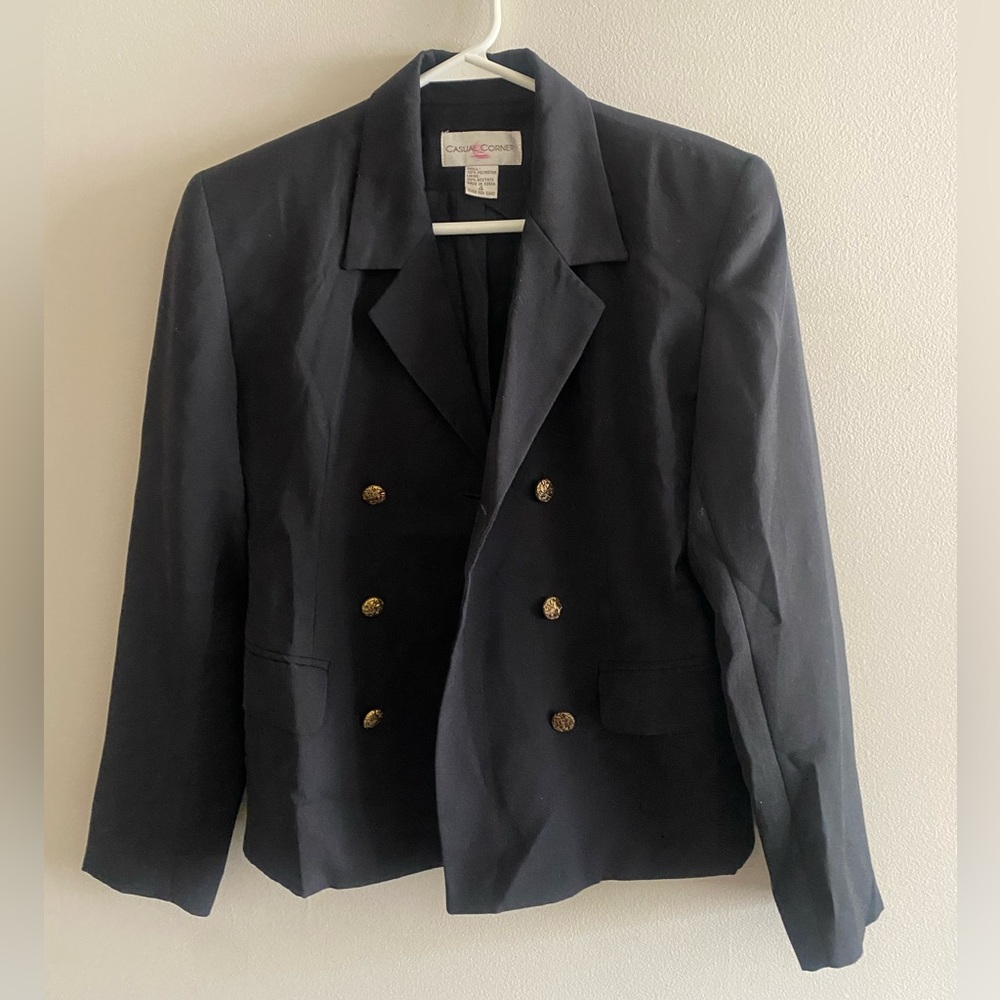 Casual Corner Double Button Women’s Black Blazer Size 4